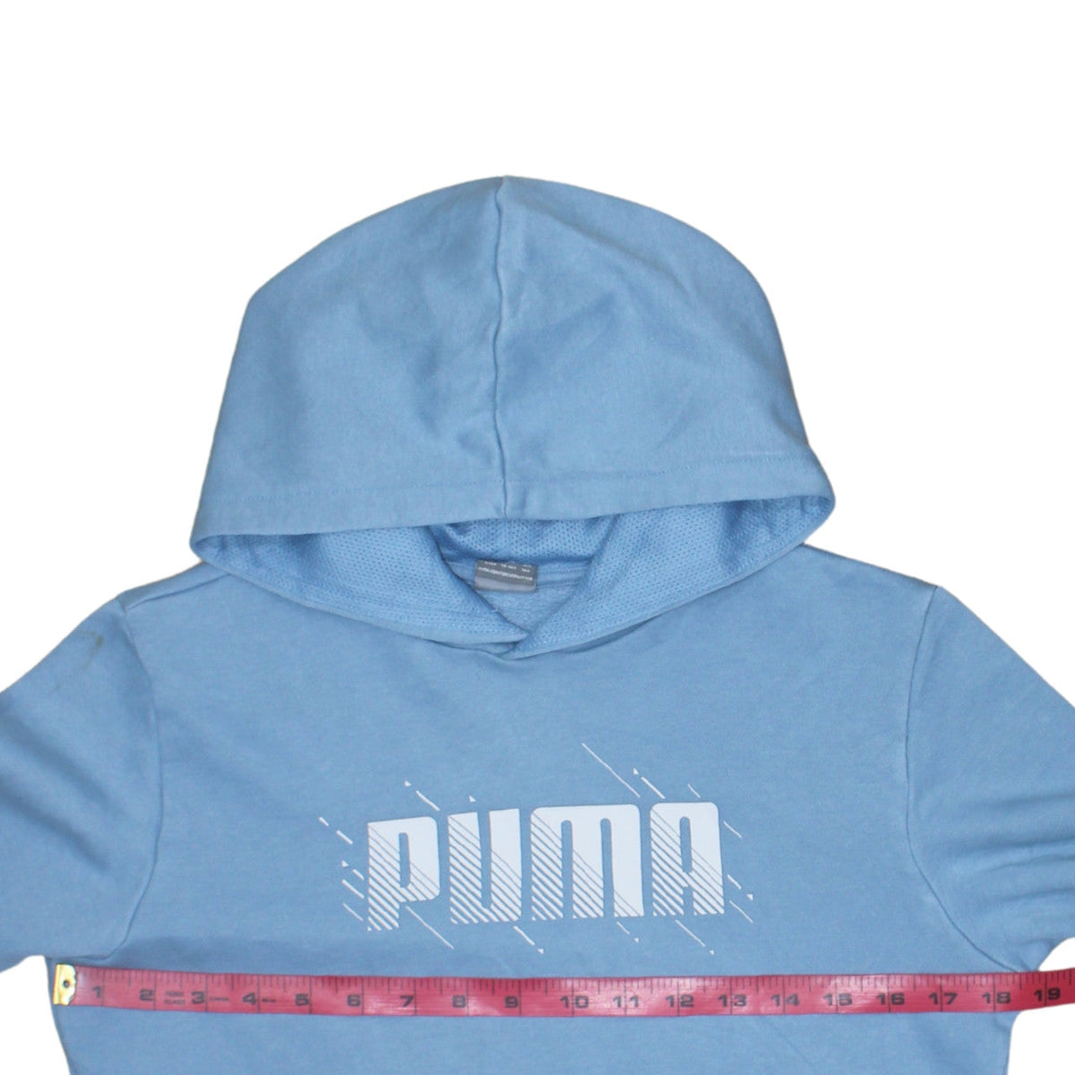 Puma Boys Blue Pullover Hoodie 13-14 Years Logo Graphic Sweatshirt