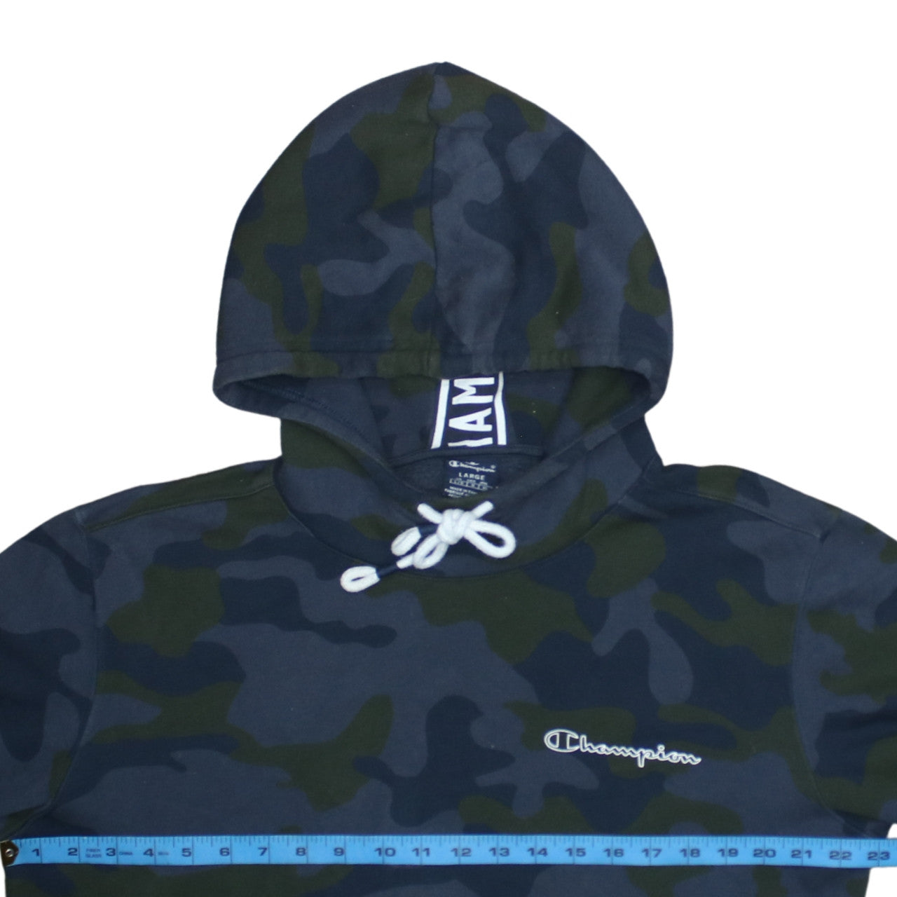 Champion Men's Green Camouflage Pullover Hoodie Size L