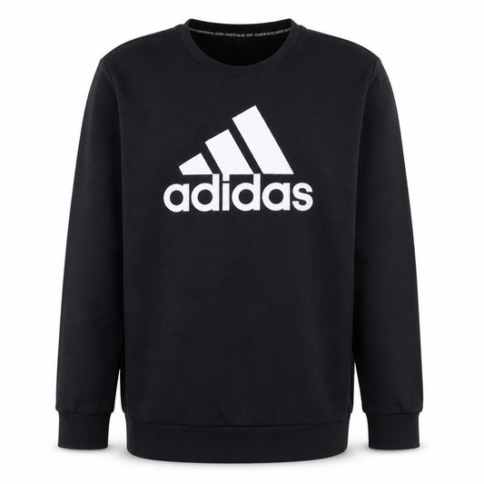 Adidas Men's Black XL Crew Neck Logo Pullover Sweatshirt