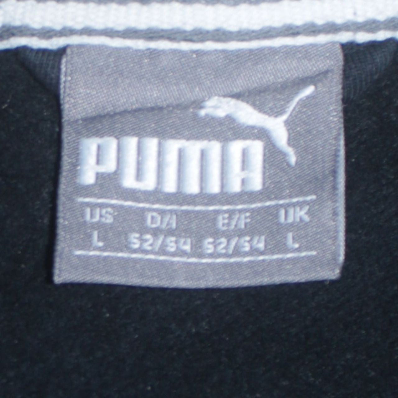 Puma Men’s Black Full Zip Hoodie L Logo Sports Fleece