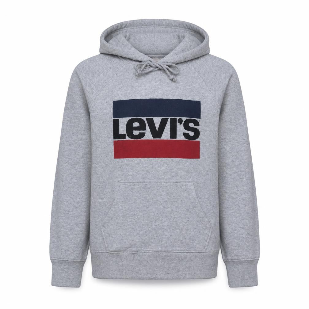 Levi's Men's Grey Pullover Hoodie XS Logo Graphic Fleece Sweatshirt