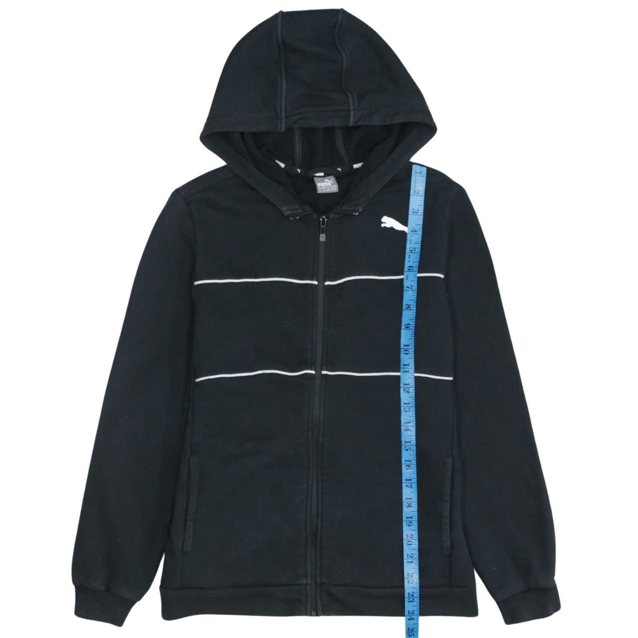 Puma Boys Black Full Zip Hoodie 13-14 Years Fleece Sportswear