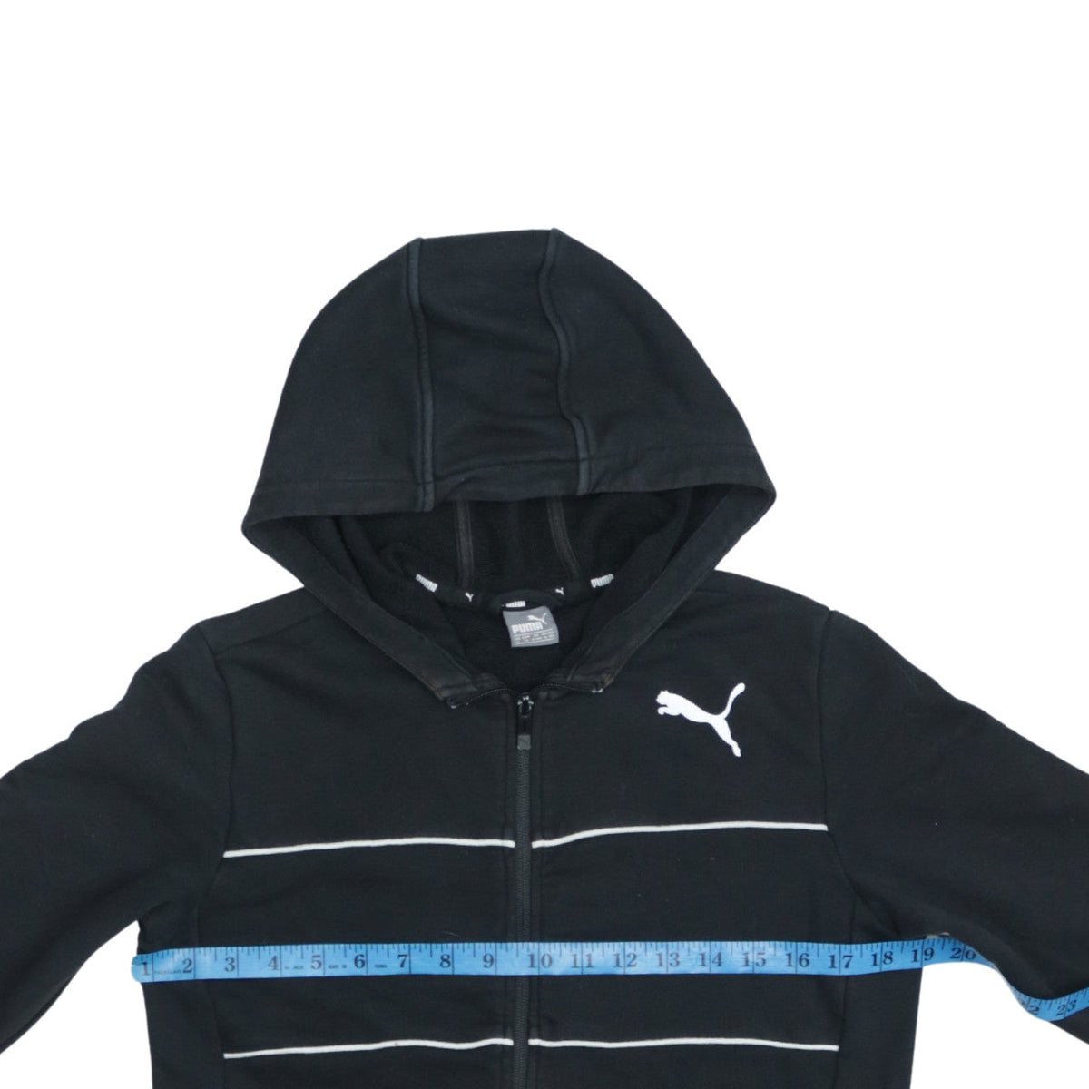 Puma Boys Black Full Zip Hoodie 13-14 Years Fleece Sportswear