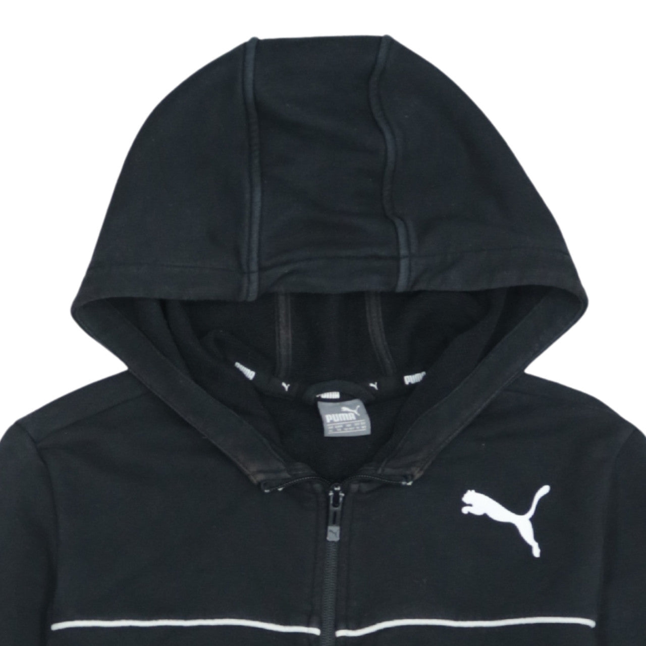 Puma Boys Black Full Zip Hoodie 13-14 Years Fleece Sportswear