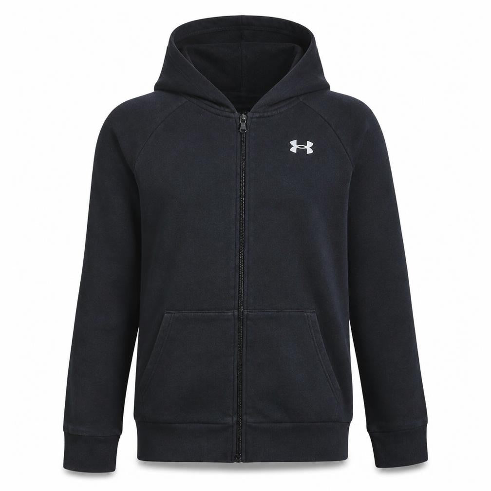 Under Armour Boys Black Full Zip Hoodie Size 158 Fleece ColdGear