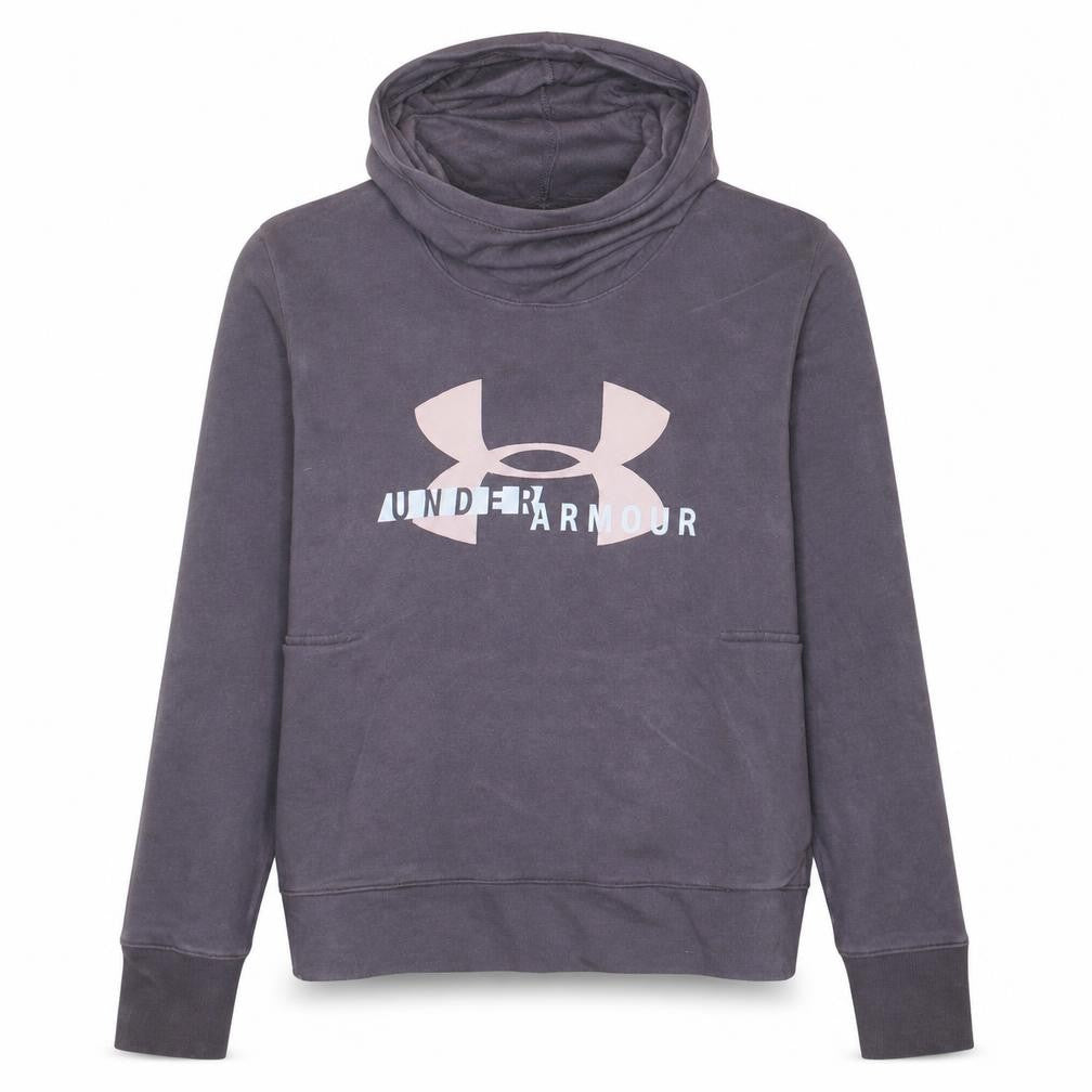 Under Armour Womens Grey Hoodie Size XL Loose Fit Logo Pullover