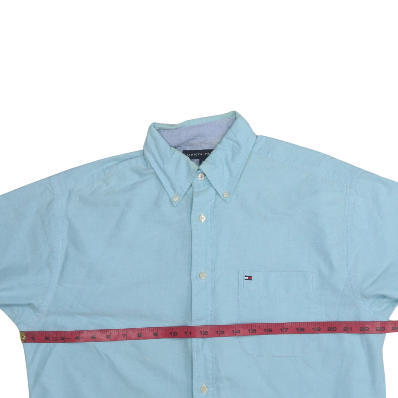 Tommy Hilfiger Men's Blue Button-Down Cotton Casual Shirt M