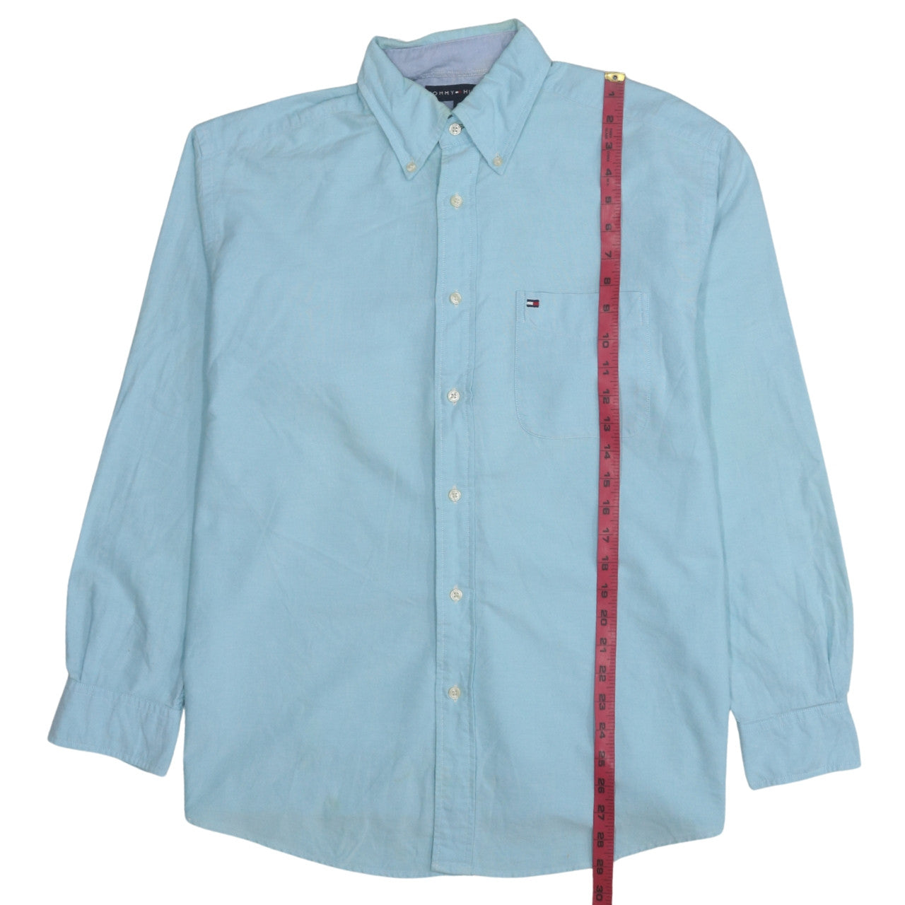 Tommy Hilfiger Men's Blue Button-Down Cotton Casual Shirt M