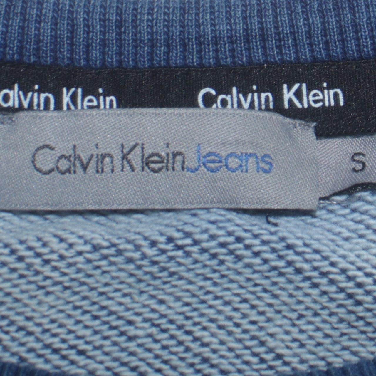 Calvin Klein Jeans Men's Blue Logo Crew Neck Sweatshirt Size S