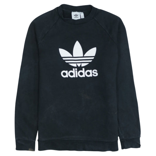 Adidas Men's Black Crew Neck Logo Sweatshirt Size S