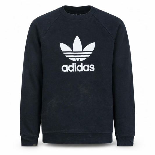 Adidas Men's Black Crew Neck Logo Sweatshirt Size S