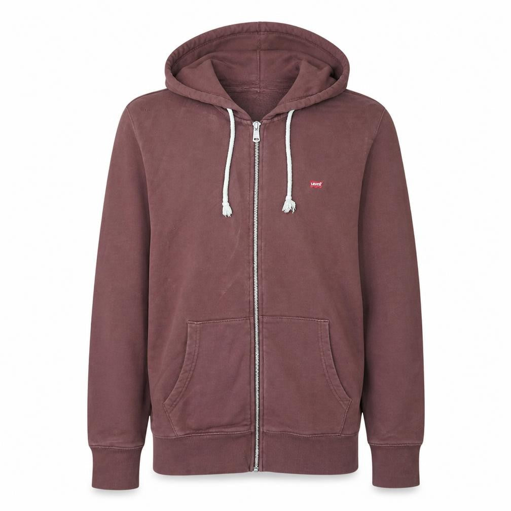 Levi's Men's Brown Full Zip Hoodie Medium Lightweight Cotton Blend