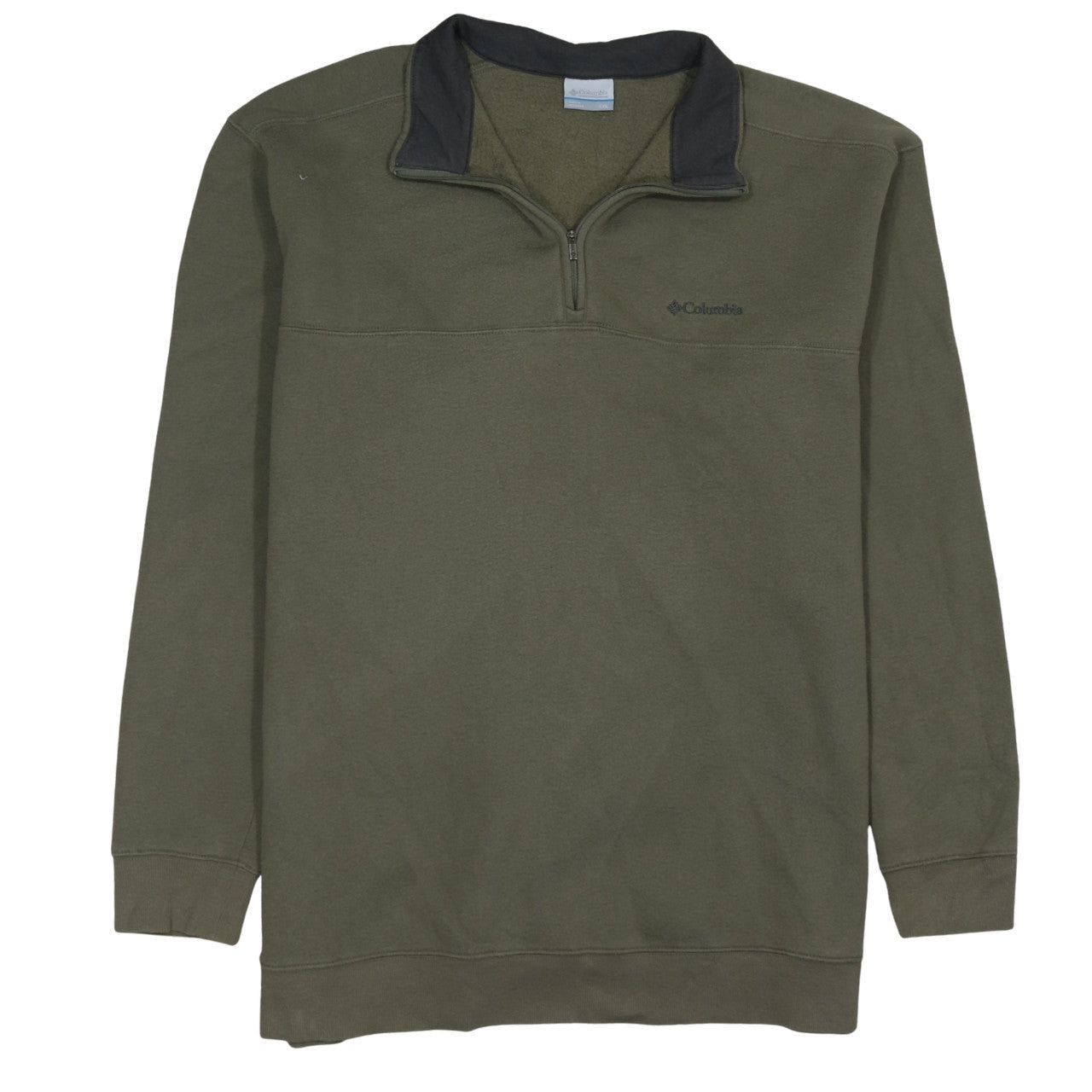 Columbia Mens Green 2XL 1/4 Zip Fleece Sweatshirt Outdoor Hiking