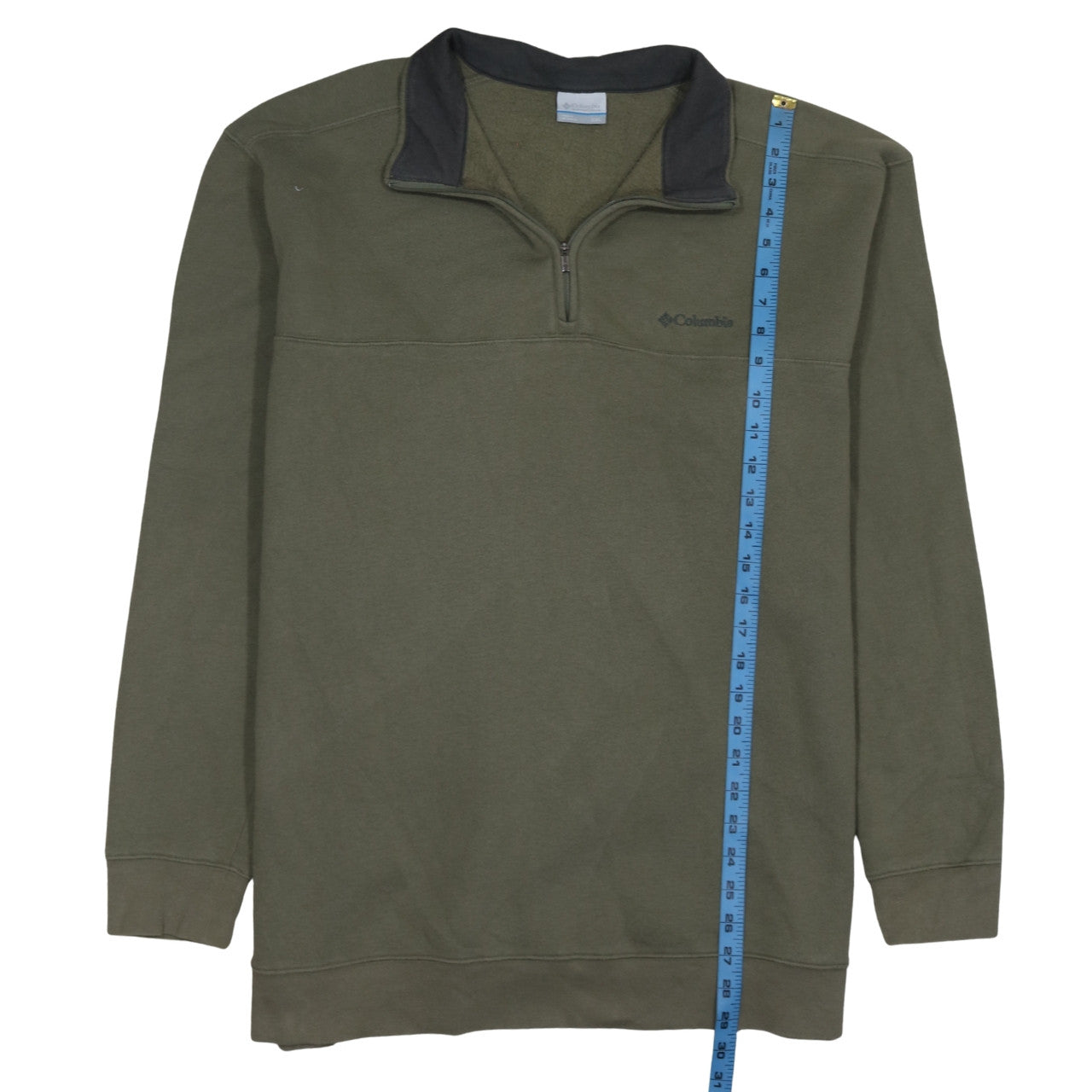 Columbia Mens Green 2XL 1/4 Zip Fleece Sweatshirt Outdoor Hiking