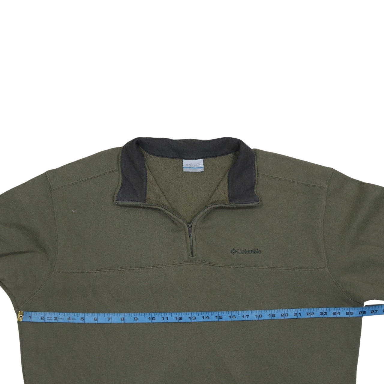 Columbia Mens Green 2XL 1/4 Zip Fleece Sweatshirt Outdoor Hiking