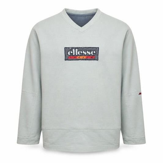 Ellesse Mens Grey XL Pullover Sweatshirt V-Neck Retro Logo Top