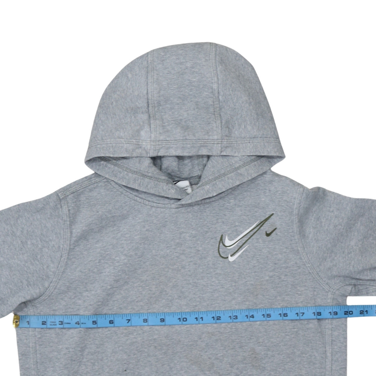 Nike Teens Grey XL Pullover Hoodie with Logo Graphic Print