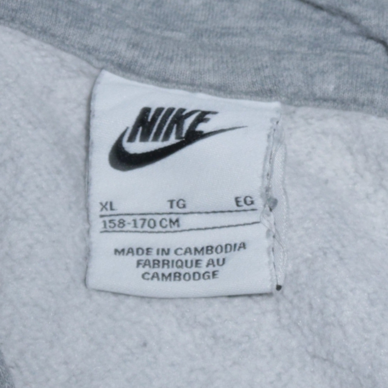 Nike Teens Grey XL Pullover Hoodie with Logo Graphic Print