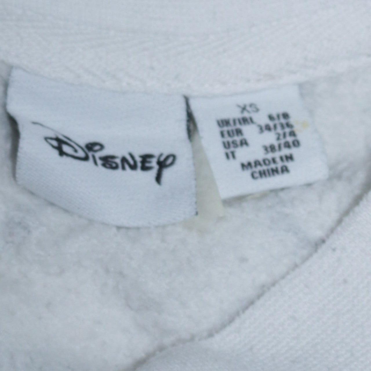 Disney Primark Care Women's White Mickey Mouse Print Sweatshirt XS