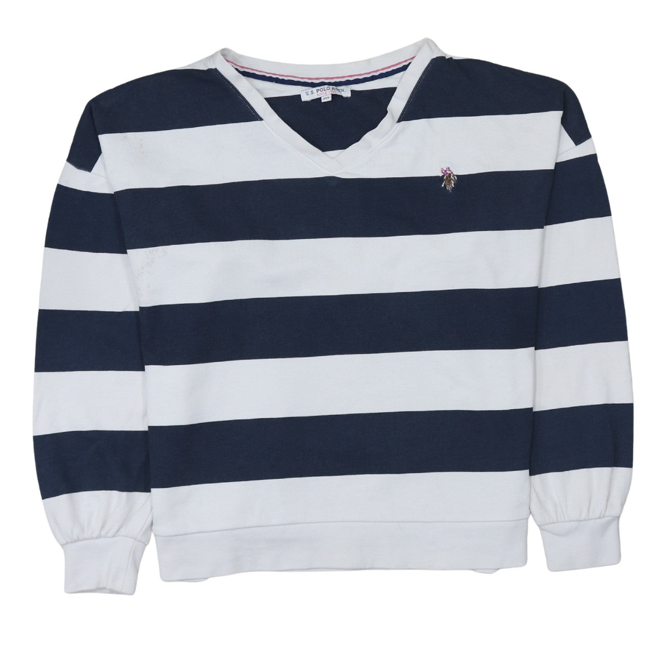 U.S. Polo Assn. Women’s Navy White Striped Pullover Sweatshirt XS