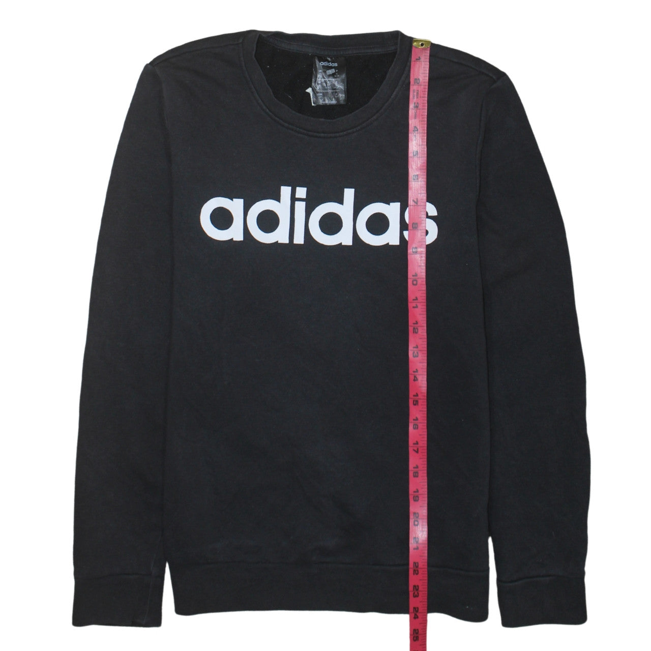 Adidas Womens Black Small Logo Crew Neck Sweatshirt UK 8-10