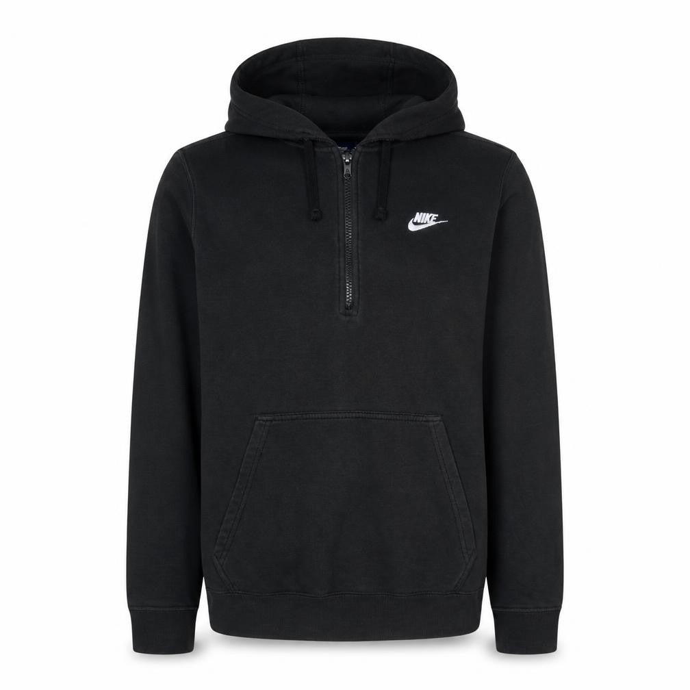 Nike Men's Black Medium 1/2 Zip Hoodie Fleece Sweatshirt