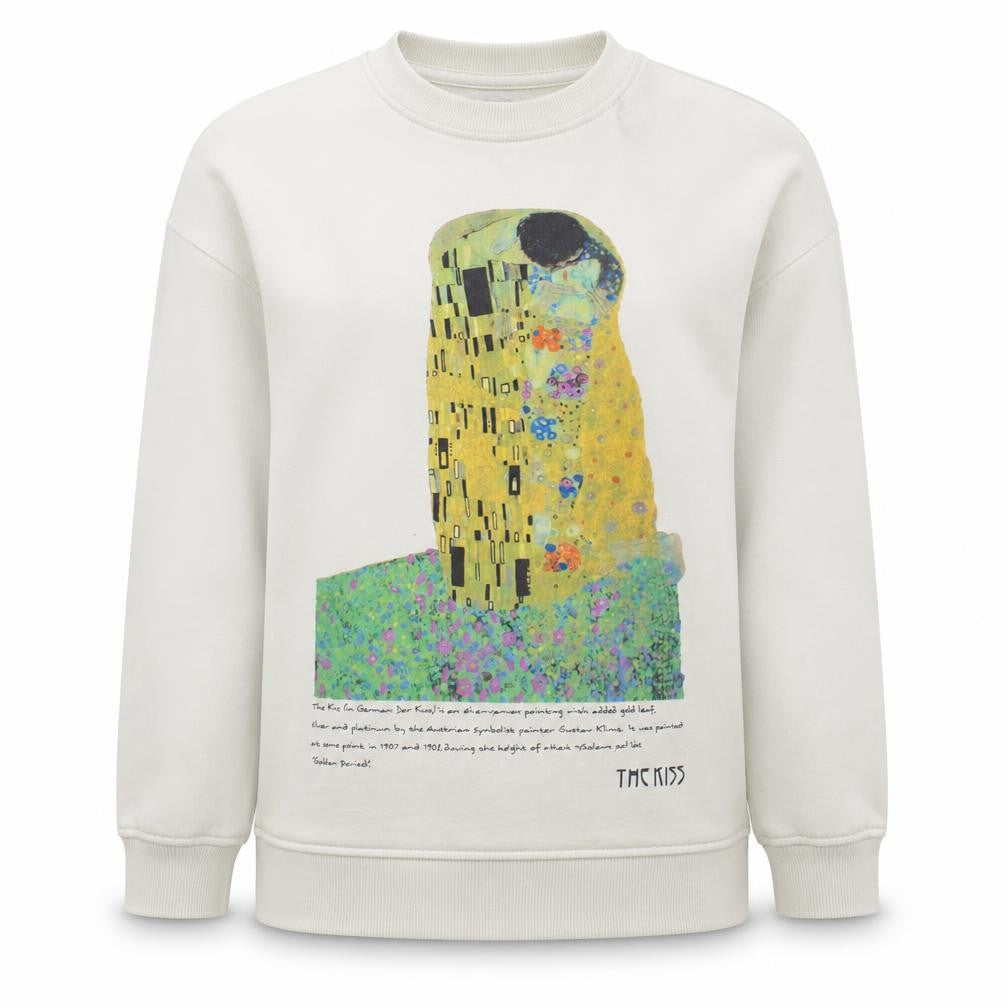 Primark Womens Beige Graphic Print Sweatshirt Size S Gustav Klimt Art