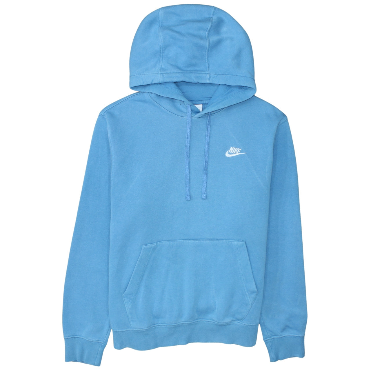 Nike Mens Blue Pullover Hoodie Small Logo Fleece Sweatshirt