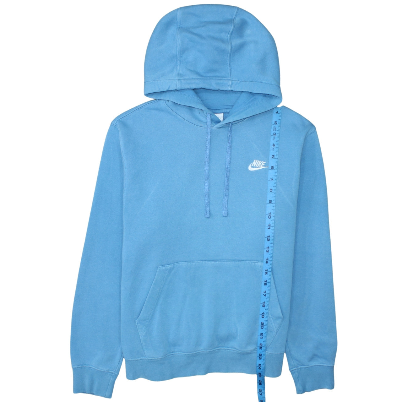 Nike Mens Blue Pullover Hoodie Small Logo Fleece Sweatshirt