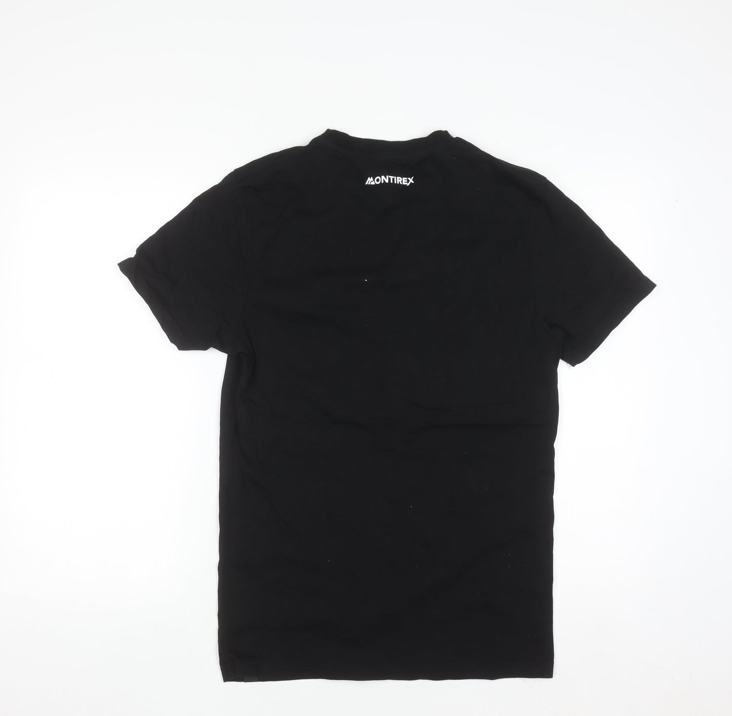 Montirex Men's Black Cotton Crew Neck Short Sleeve T-Shirt S