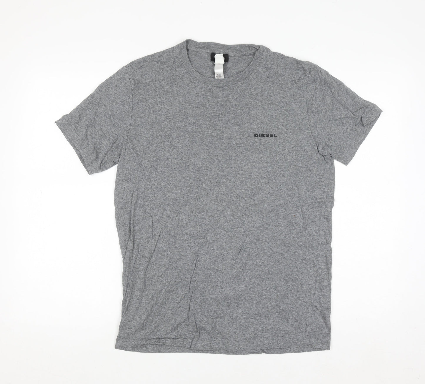 Diesel Men Grey Cotton Crew Neck Short Sleeve T-Shirt Size S
