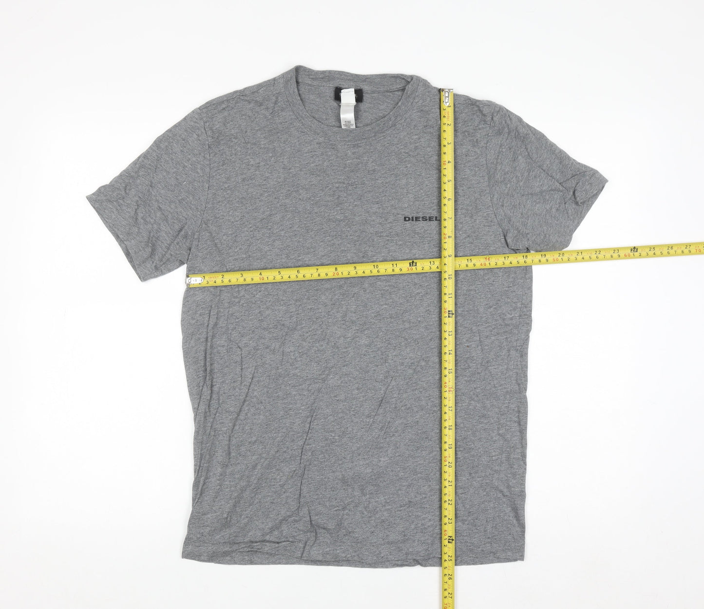 Diesel Men Grey Cotton Crew Neck Short Sleeve T-Shirt Size S