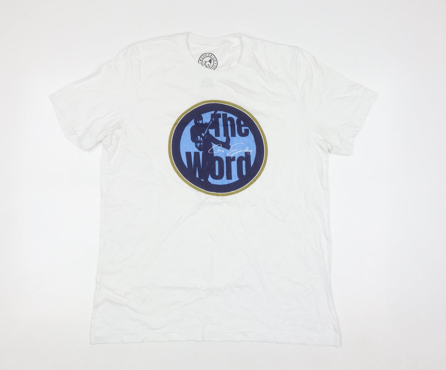 Binkie & Co The Word White Cotton Men's Graphic T-Shirt Size L