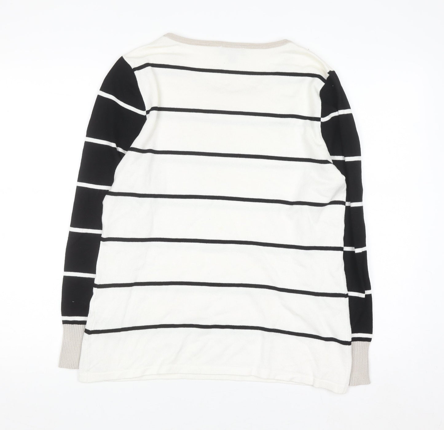 Marble Women’s Black & White Striped Pullover Jumper Size 12