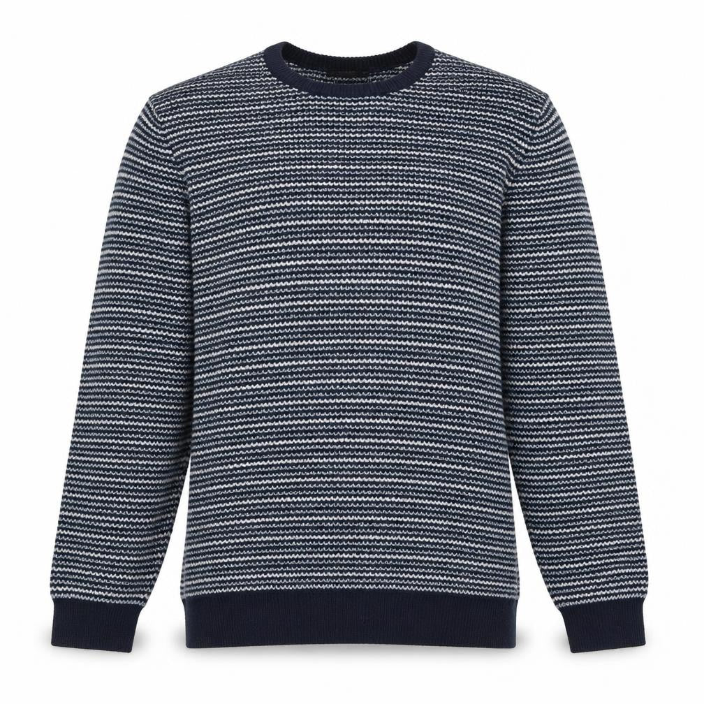 Dunnes Stores Men’s Blue Striped Crew Neck Pullover Jumper 2XL