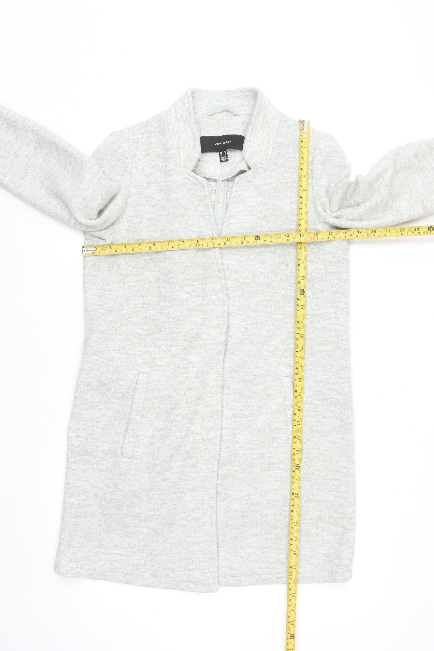 Vero Moda Women's Grey Longline Open Cardigan M