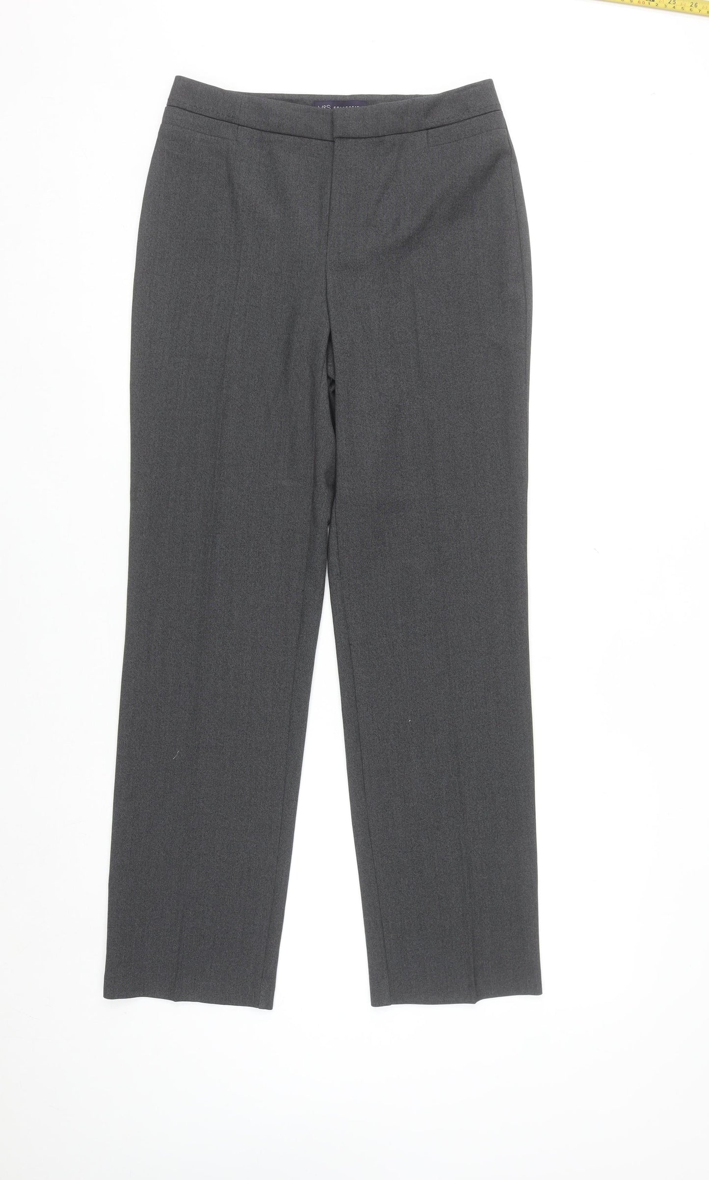 Marks and Spencer Women’s Grey Size 8 Straight Leg Stretch Dress Trousers