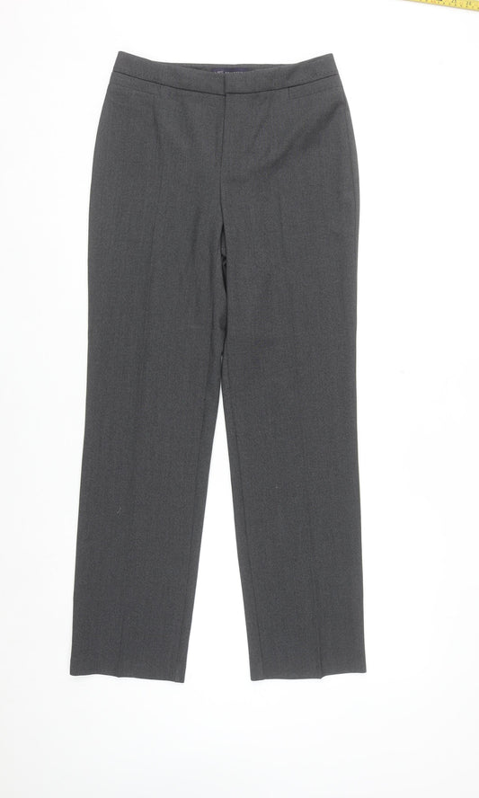 Marks and Spencer Women’s Grey Size 8 Straight Leg Stretch Dress Trousers