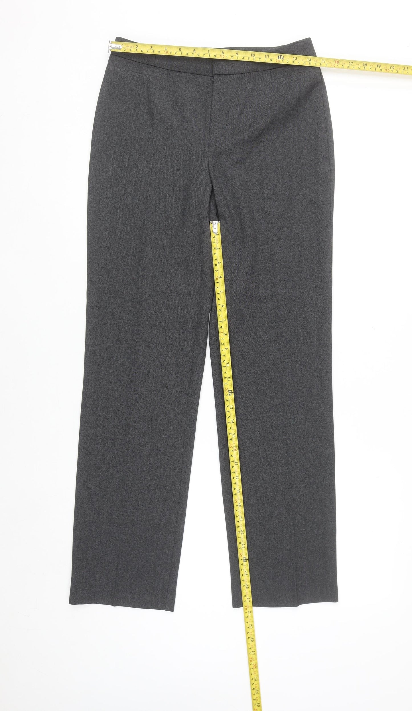Marks and Spencer Women’s Grey Size 8 Straight Leg Stretch Dress Trousers