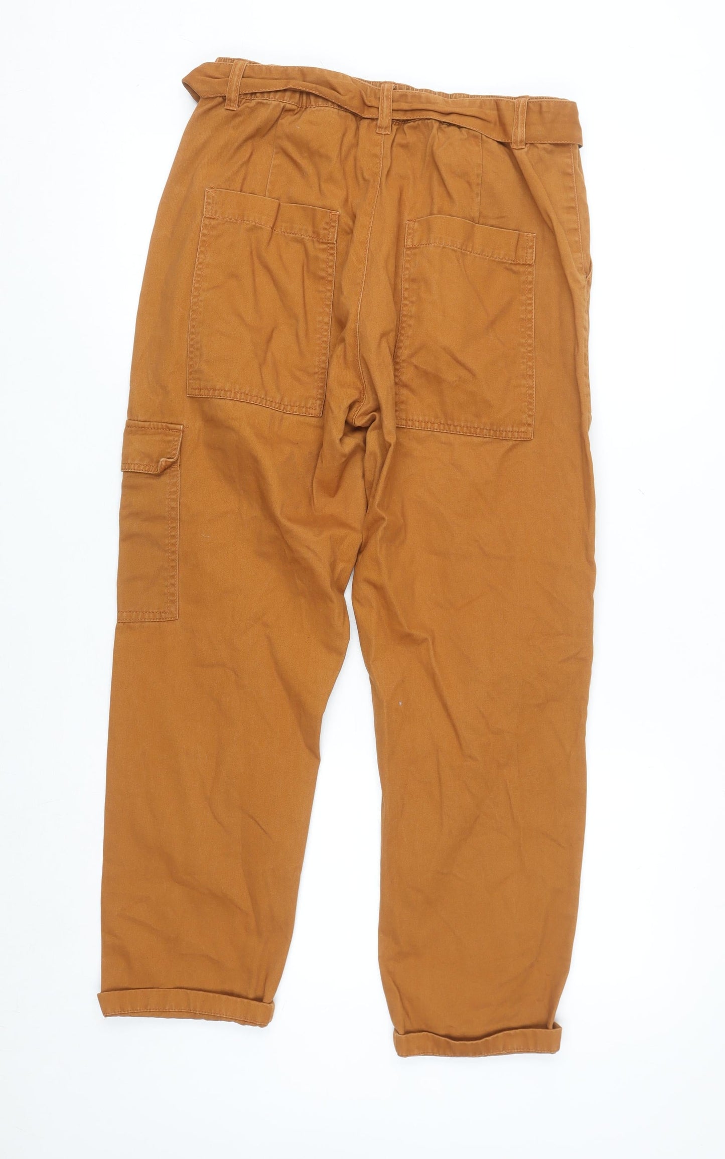 JDY Women’s Brown Cargo Trousers Size 8 Cotton Twill Belted
