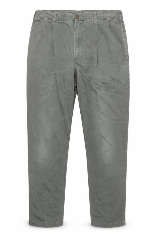 Marks & Spencer Men's Green Chino Trousers 38W 33L Cotton Regular Fit