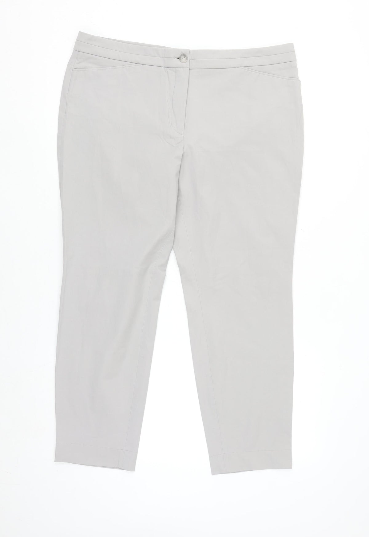 Riani Women’s Grey Chino Trousers Size 16 Stretch Cotton Blend