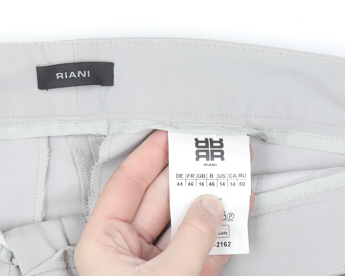 Riani Women’s Grey Chino Trousers Size 16 Stretch Cotton Blend