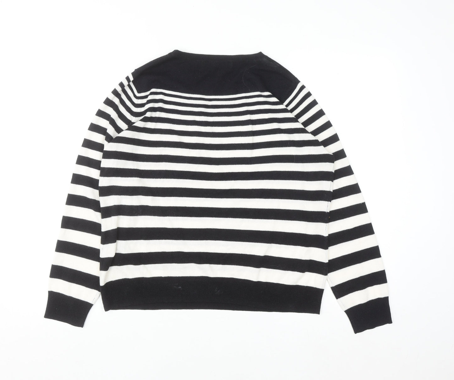Very Women's Black & White Striped Knit Jumper Size 16