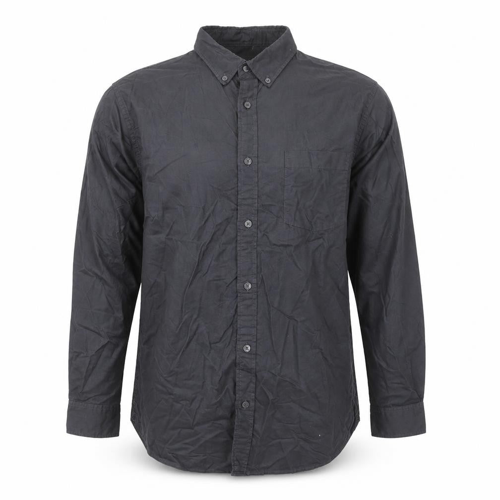Dunnes Stores Men's Grey Regular Fit Cotton Button-Up Shirt L