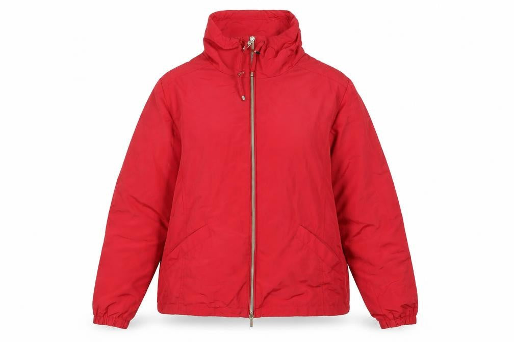 Geox Women Red Windbreaker Jacket Size 12 Lightweight Zip