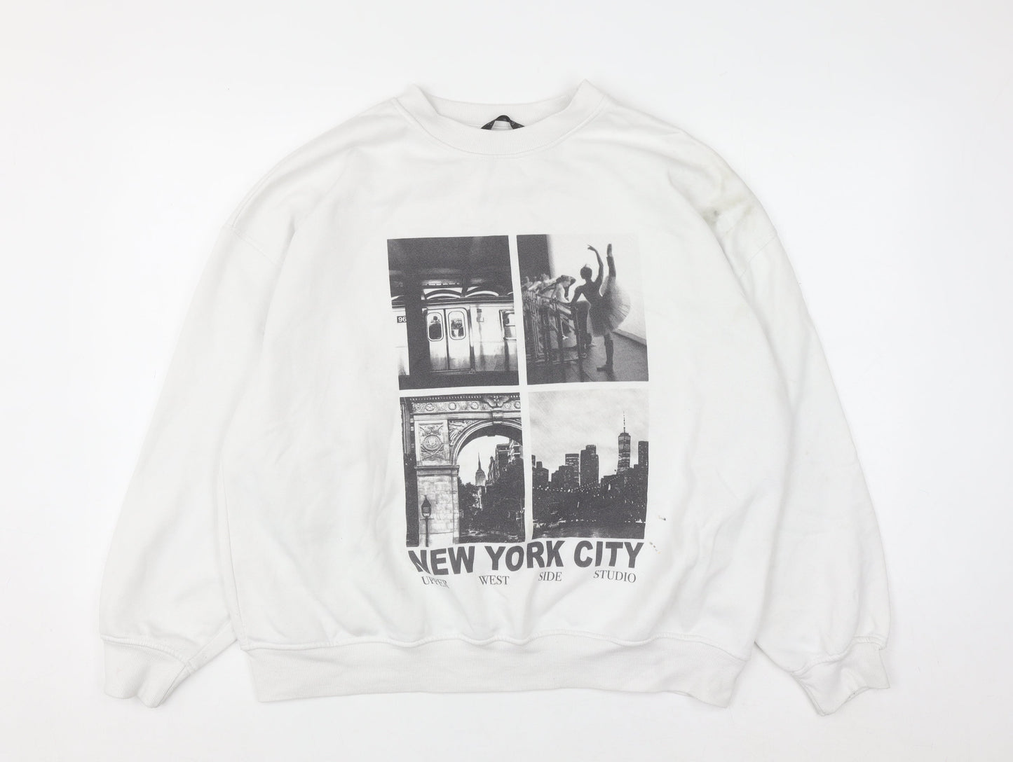 Dunnes Women White New York City Graphic Pullover Sweatshirt Size L