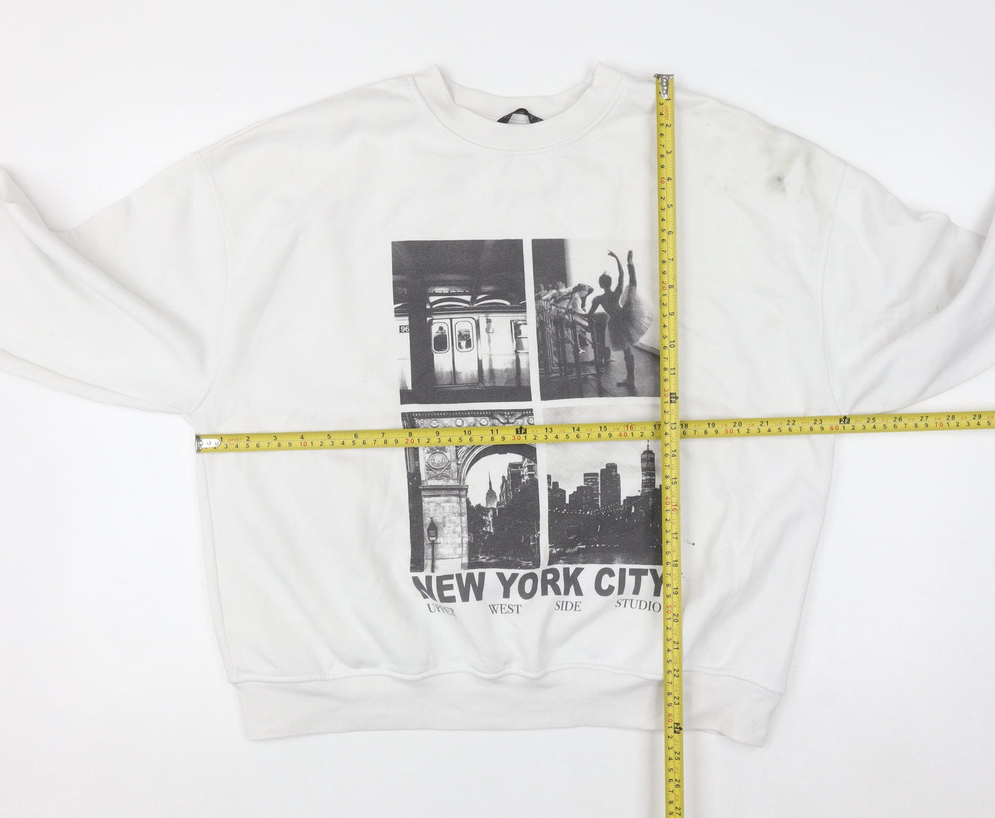 Dunnes Women White New York City Graphic Pullover Sweatshirt Size L