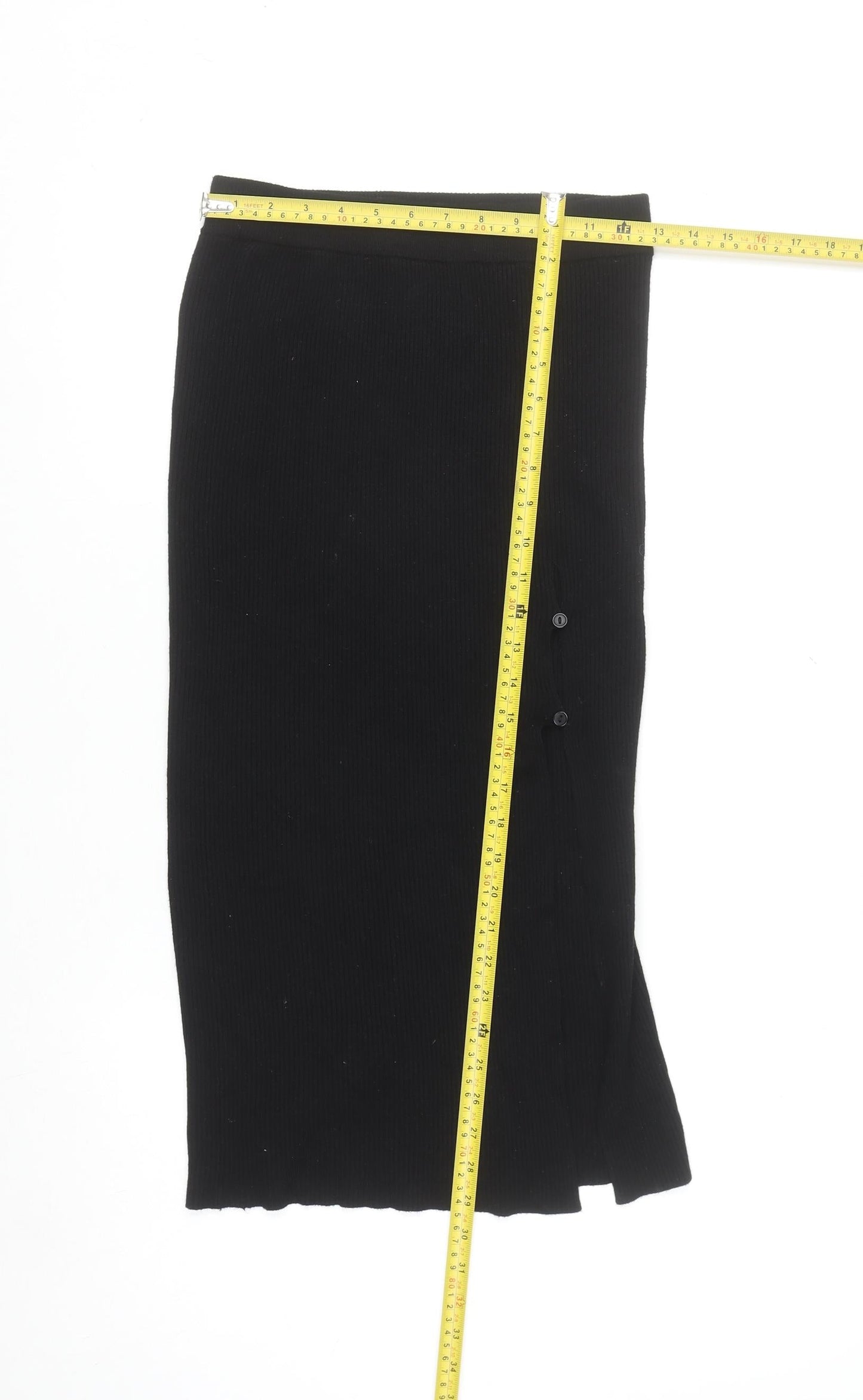 Stradivarius Women’s Black Knit Midi Pencil Skirt Size S