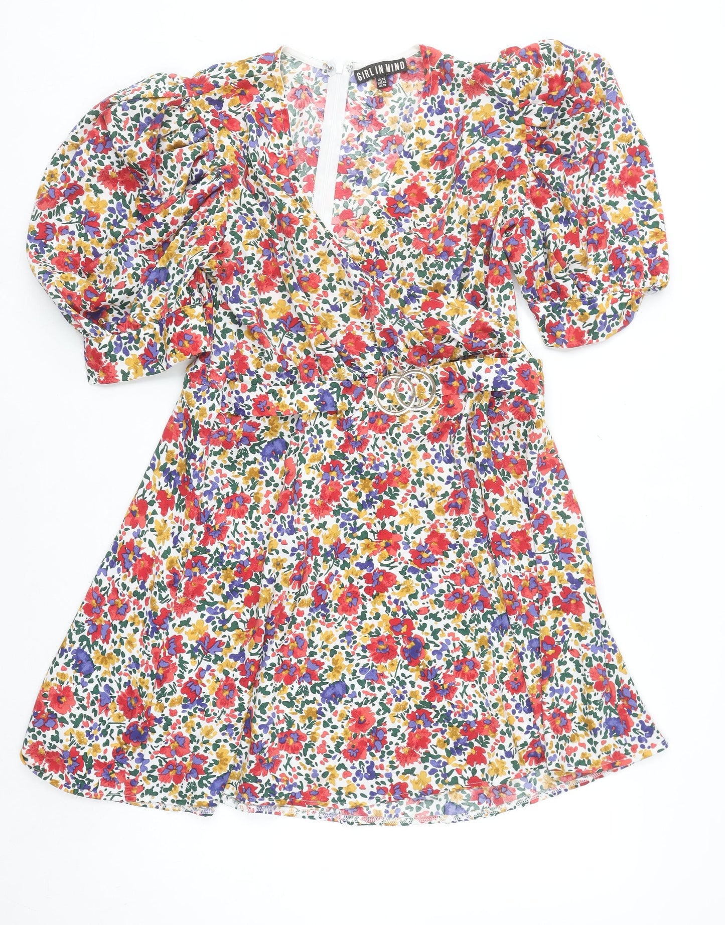 Girl In Mind Women’s Multicoloured Floral Wrap Dress Size 14